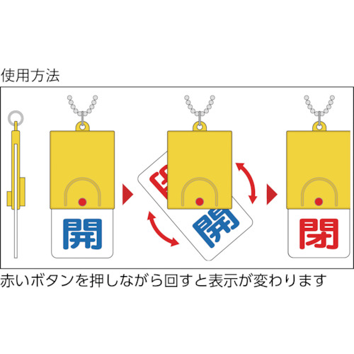 回転式両面表示板 開:緑文字 閉:赤文字 101×48【857-33】