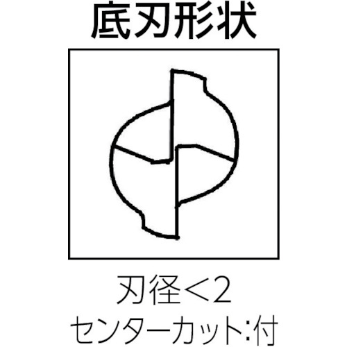 超硬エンドミル スクエア φ0.5×刃長1【C-CES 2005-0100】