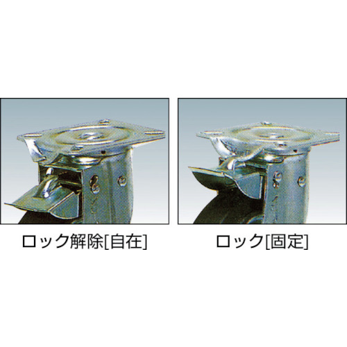自在⇔固定切換キャスター ゴム車輪 130径【NJK-130W】
