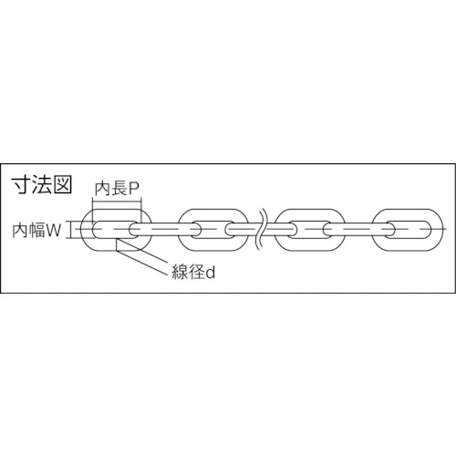 鉄ユニクロ溶接リンクチェイン 6.5mmX30M【IW2065】