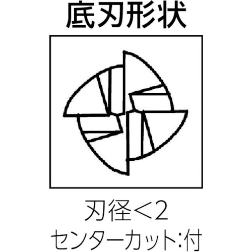 超硬エンドミル スクエア φ1×刃長4【C-CES 4010-0400】