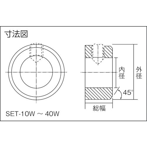 セットカラー(メッキ) 内径12×外径22×幅12mm【SET-12W】