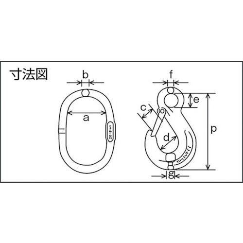 SUS製チェーンスリング1本吊りスリングフックタイプ 0.8t【1-SAK-SHK-7】