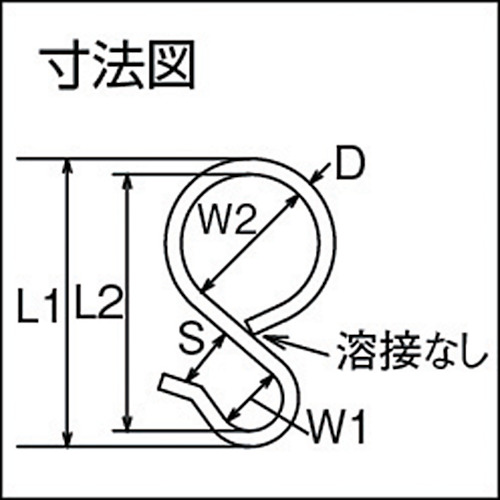 ステンレス パイプSカン 全長50mm (1個=1袋)【B-1011】