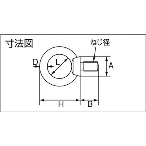 ステンレス アイボルト(鍛造製)ミリネジ 捻子径M-8 (1個=1袋)【B-1377】