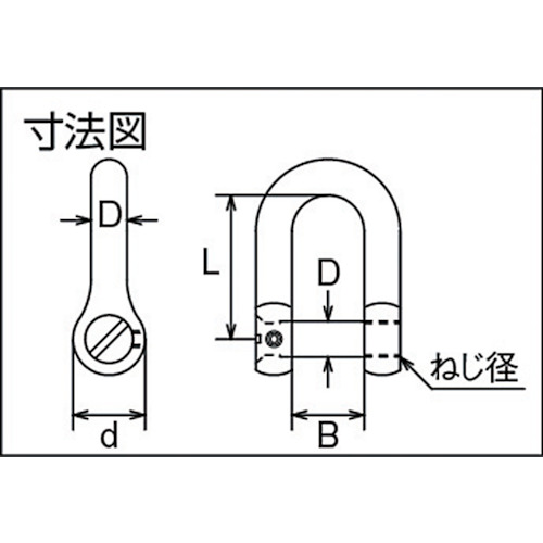 ステンレス ネジ止め沈みシャックル 長さ32mm内幅16mm(1個=1袋)【B-1484】