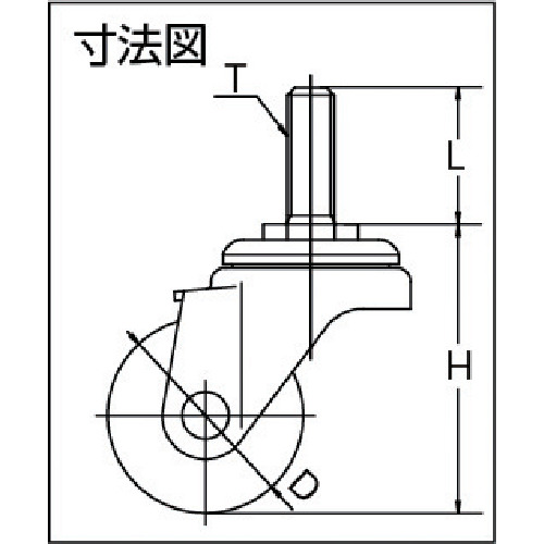 ねじ込みキャスター自在車 65径ハードゴム車輪 ピッチ1.75【ST-65RH-M12-35】