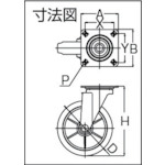 産業用キャスター自在車 150径ゴム車輪【RJ2-150NWR-G】
