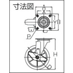 産業用キャスターS付自在車 150径ゴム車輪【RJ2-150NWRS-G】