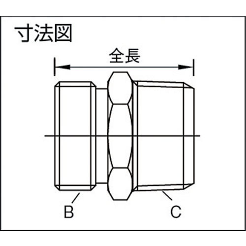 SUS フレキ用ニップル PF3/4×PT3/4【PN-7066】