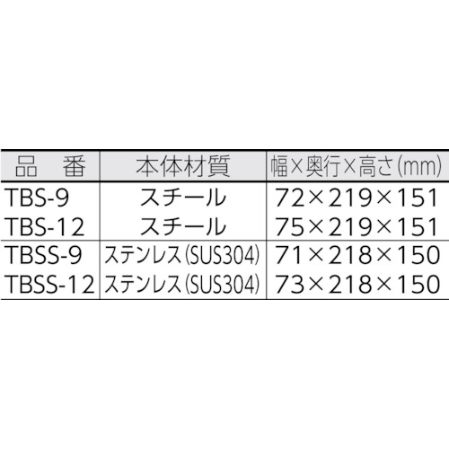 バッグシーラー ステンレス製 9mm【TBSS-9】