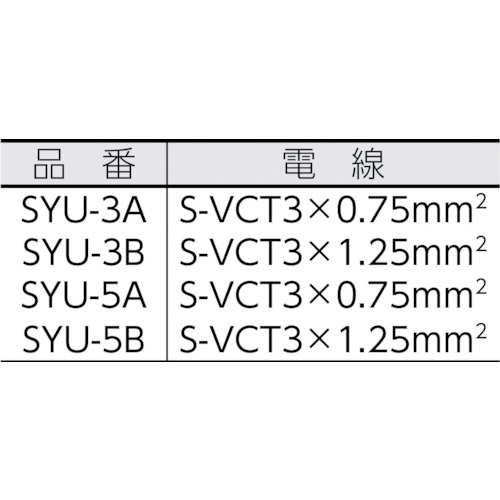 15A修理用 取替コード 3m【SYU-3B】