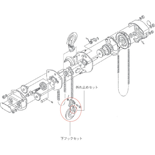 HM3ー0.5t用下フックセット【YHM3-005017】