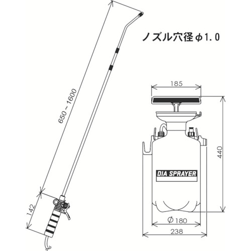 ダイヤスプレープレッシャー式噴霧器4L【7450】