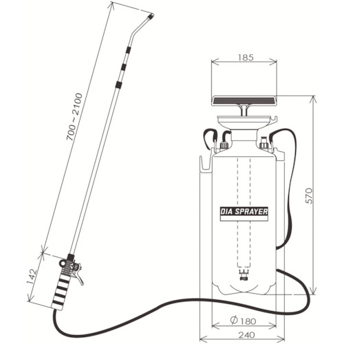 ダイヤスプレープレッシャー式噴霧器7L【7710】