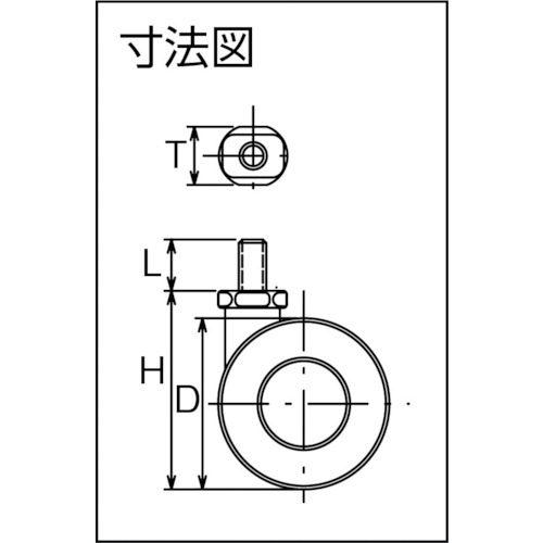 ねじ込み双輪キャスター 60径 自在ボルト M10x1.5【T60-BM10XP1.5】