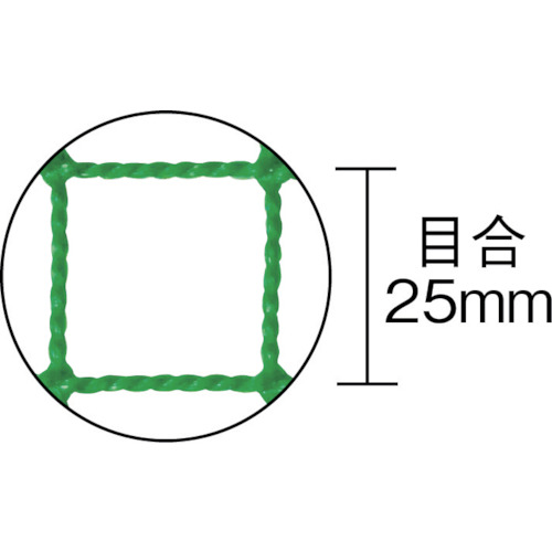 防炎多目的ネット 網目25 3.6×3.6M ライトグリ【TN25-3636GN-F】