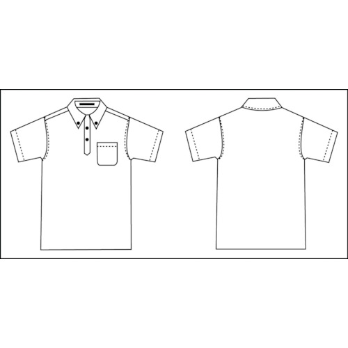 ボタンダウン半袖ポロシャツ ホワイト LL【10599-001-LL】