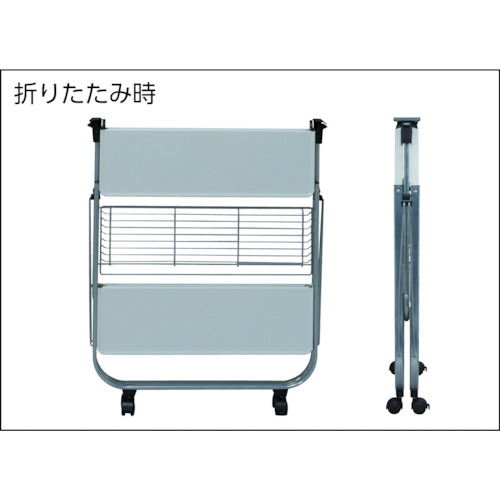 折りたたみワゴン ホワイト/シルバー OTW-400【OTW-400】