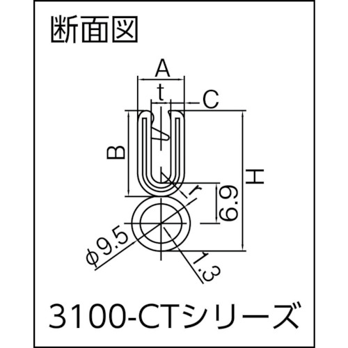 トリムシール 3100-Cシリーズ (1M) 1.6mm用【3100-B-3X16CT-L1】