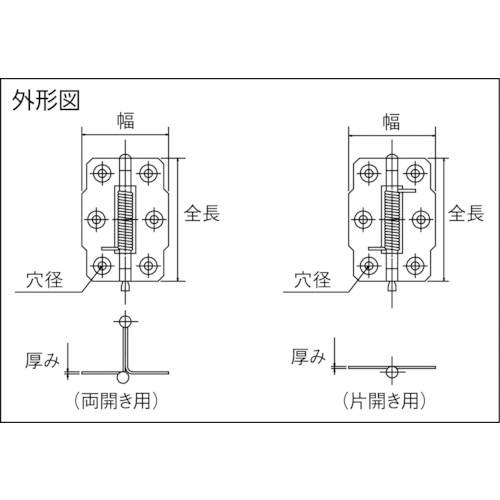 バネ丁番 片開 76(ヌリ薄緑塗料仕上)【N-150-762】