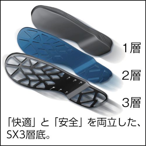 安全靴 編上靴 SL22-BL黒/ブルー 24.0cm【SL22BL-24.0】