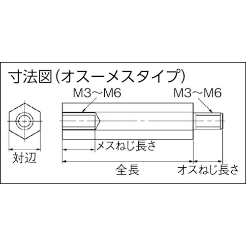 ジュラコンスペーサー 8mm M3 オス-メス【SJB-308】