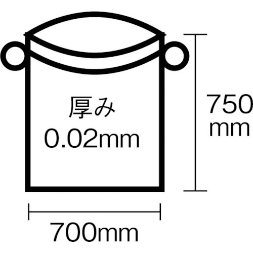 ひも付簡単ポリ袋 45L 半透明【HI-70】