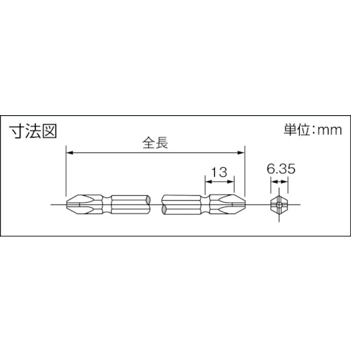 両頭プラスビット#2 1個=1パック(2本入り)【EZ9BP221】