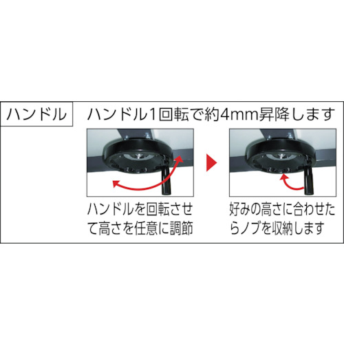 ハンドル昇降式作業台 900X750XH700-900【TKSS-0975H】