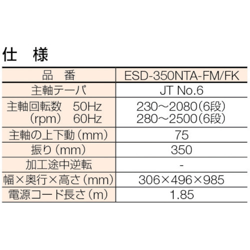 タッピング兼用ボール盤100V【ESD-350NTA-FK】