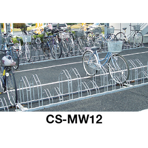平置き自転車ラック前輪差込式サイクルスタンド 4台収容ピッチ400【CS-M4】