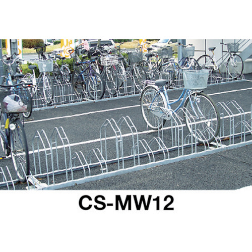 平置き自転車ラック前輪差込式サイクルスタンド 4台収容ピッチ600【CS-ML4】