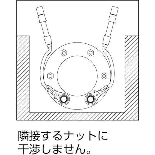 水道本管用弓形トルクレンチ(単能型)36mm【RM-36LYT】