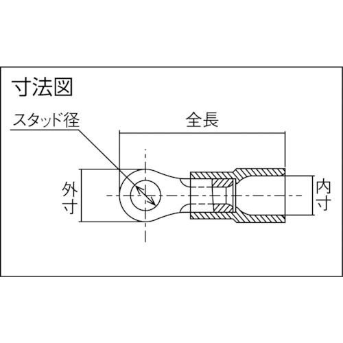 絶縁被覆付圧着端子 R形 (100個入)【TMEV 1.25-4-RED】