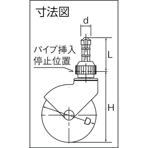 パイプ差込式キャスター ワンタッチ φ125自在式【125-TWCAR】