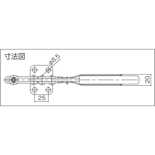 下方押え型トグルクランプ(水平ハンドル式)【TDKS38F】