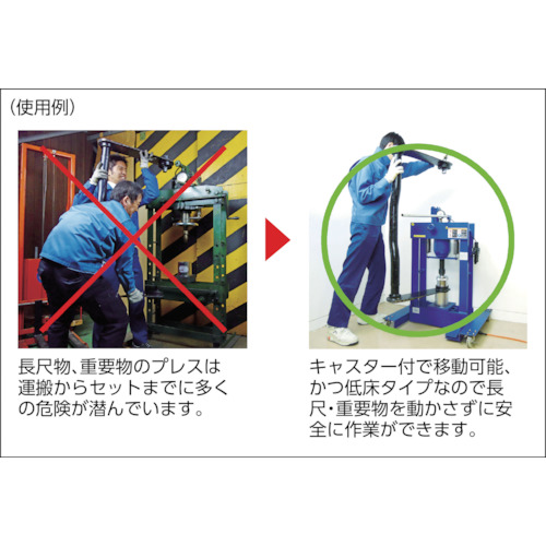 油圧プレス 移動式低床35tonプレス【HT-35PR】