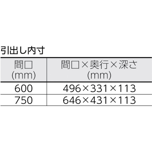 フェニックスワゴン 750X500 1段引出付 BT-30 YG色【PEW-TL972CV-YG】