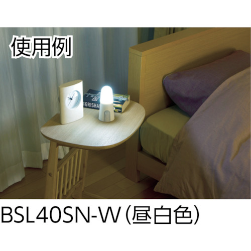 乾電池式LED屋内センサーライト ホワイト スタンドタイプ 昼白色【BSL40SN-W】