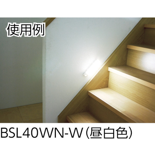 乾電池式LED屋内センサーライト ホワイト ウォールタイプ 昼白色【BSL40WN-W】