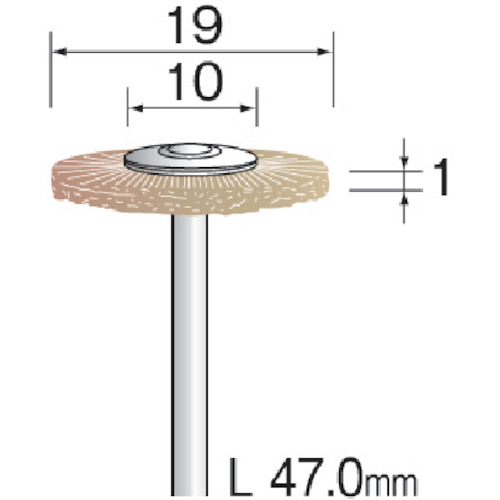 毛ブラシ ホイール 山羊毛 ソフト φ19 (10本入)【FC1142】
