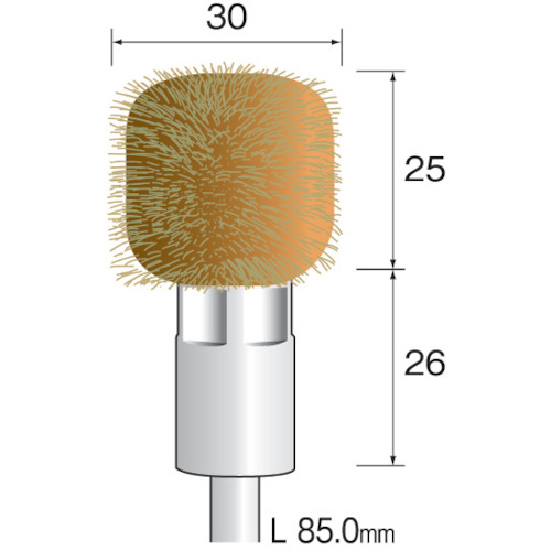 金属ブラシ 異形 真鍮 Φ30【FC4832】