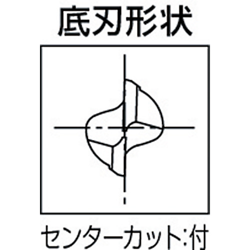 ハイスエンドミル TIN 2刃ショート 4 88008【EX-TIN-EDS-4】