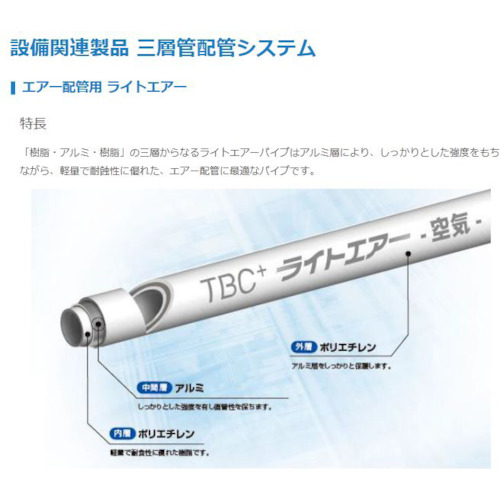 ライトエアー エアー配管用アルミ三層管 4M (7本組)【SLC25-4M-7】