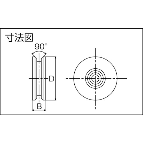 ステンレス製重量戸車用車 車径Φ100【DS-100V】