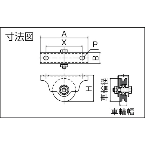 ステンレス製重量戸車 車径Φ80【FS-80V】