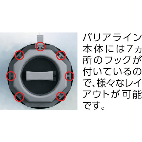 チェーンスタンド用バリアライン(標示テープ付) 黄・黒【TST-BR-1】