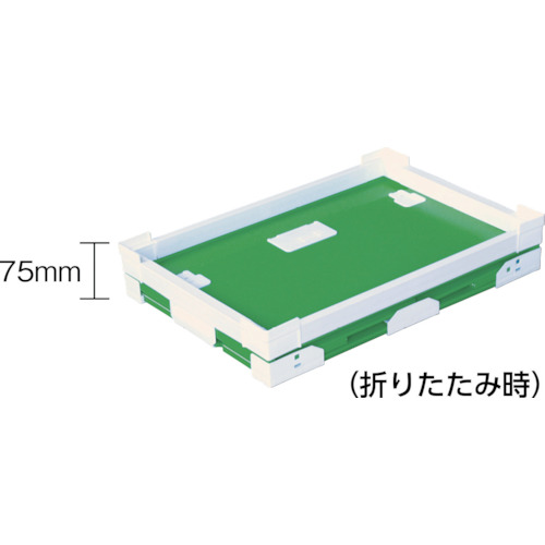 プラダン折畳み FNSコンテナ 40L(SWコーナー)ライトグ【79101-FNS40L-LG】