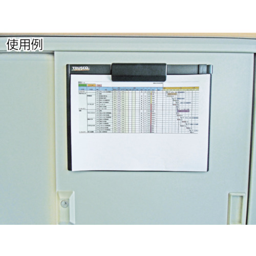 ペンホルダー付クリップボード(マグネット付) A4縦 黒【TCBM-A4E-BK】